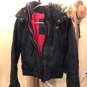 Like-new hollister fur hood jacket
